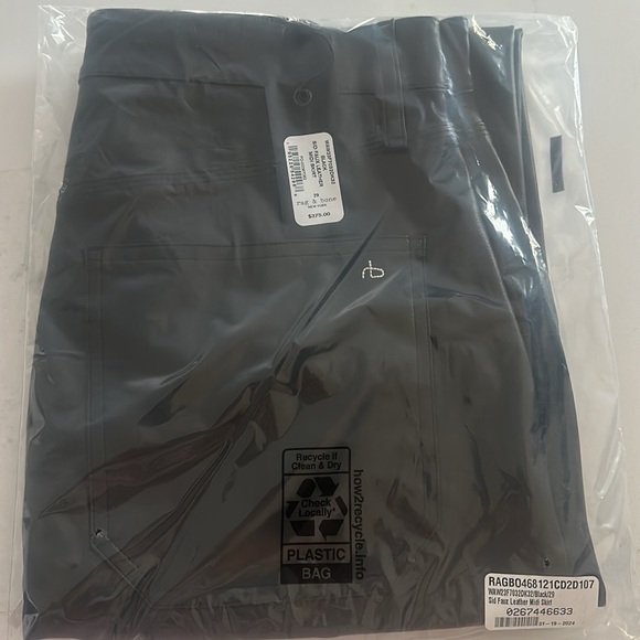 Rag & Bone Sid Faux Leather Midi Skirt NWT - Picture 5 of 6